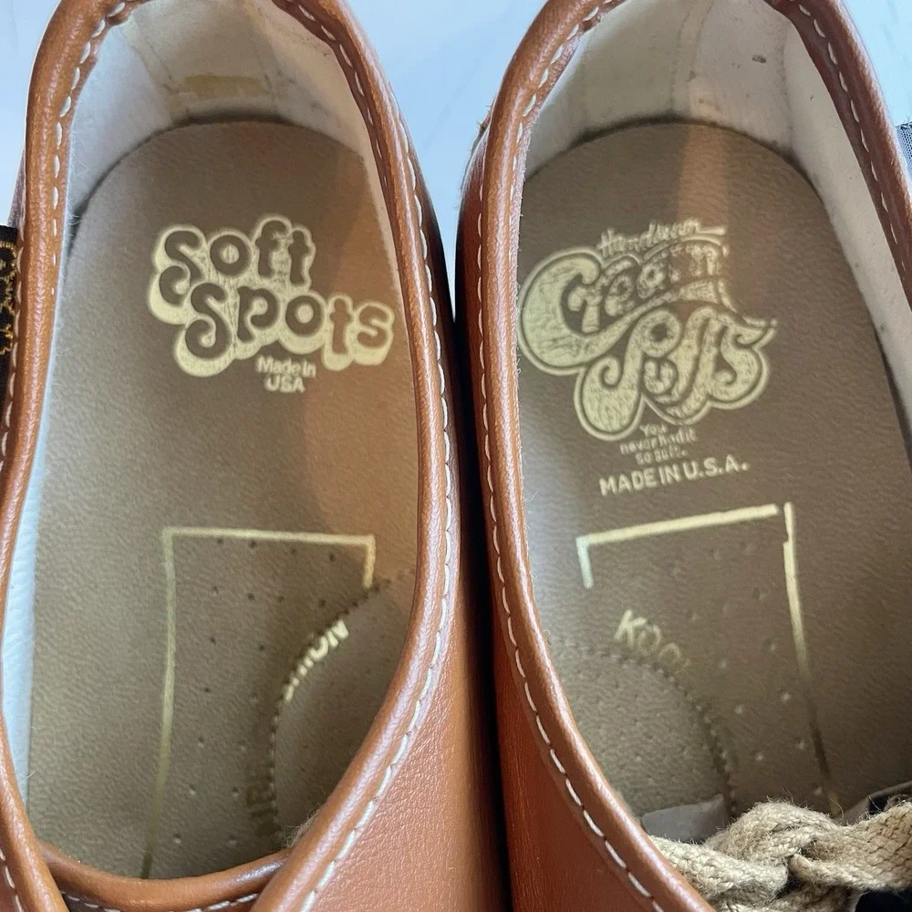 Vintage Soft Spots Cream Puffs Leather‎ Loafers Brown Womens 6.5 USA Comfort